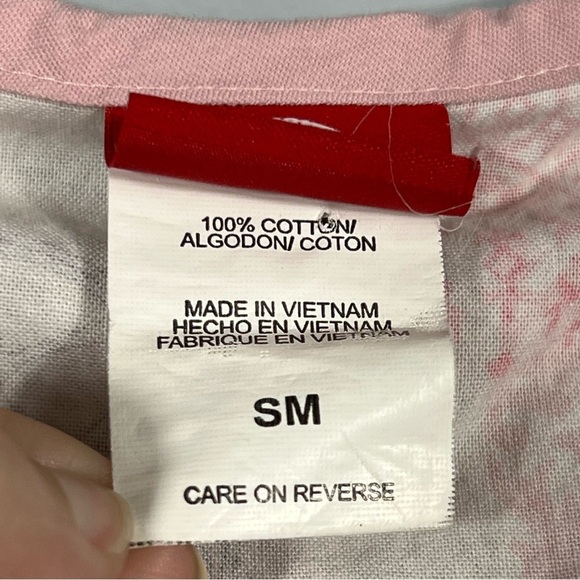 Dickies Pink Patchwork Scrub Top Size Small Loose Fit Tie Back Waist Nursing - Picture 6 of 9